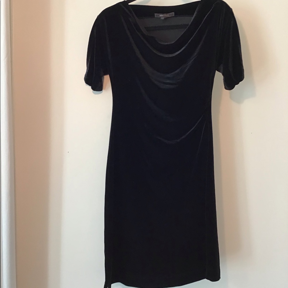 BCBGMaxazria Velvet Short Sleeve Cowl Neck Dress